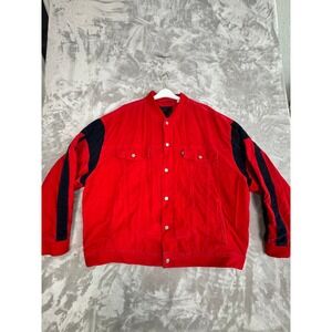 Levi's Premium Red Corduroy‎ Bomber Jacket Men's XXL Big Tall Contrast Sleeves